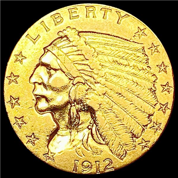 1912 $2.50 Gold Quarter Eagle CLOSELY UNCIRCULATED