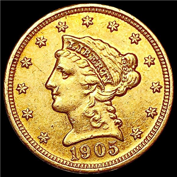 1905 $2.50 Gold Quarter Eagle CLOSELY UNCIRCULATED