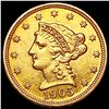 Image 1 : 1905 $2.50 Gold Quarter Eagle CLOSELY UNCIRCULATED