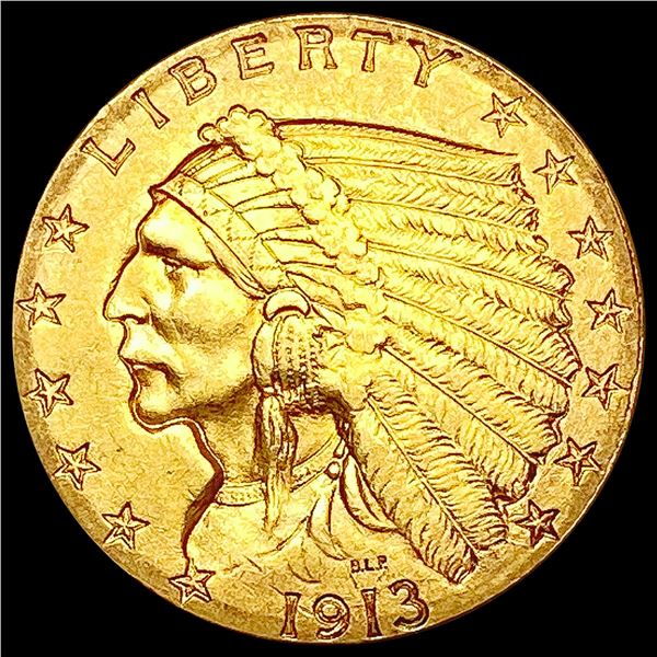 1913 $2.50 Gold Quarter Eagle CLOSELY UNCIRCULATED