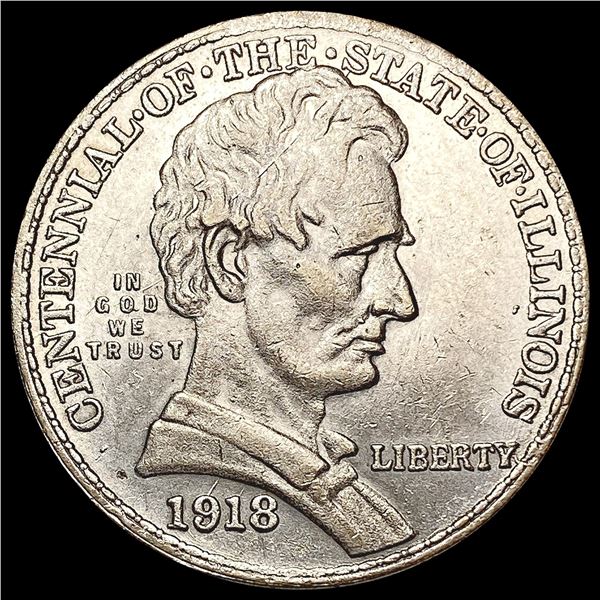 1918 Illinois Half Dollar CLOSELY UNCIRCULATED
