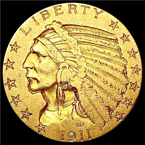 1911 $5 Gold Half Eagle CLOSELY UNCIRCULATED