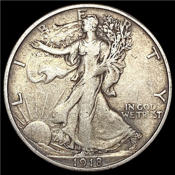 1918-S Walking Liberty Half Dollar LIGHTLY CIRCULATED