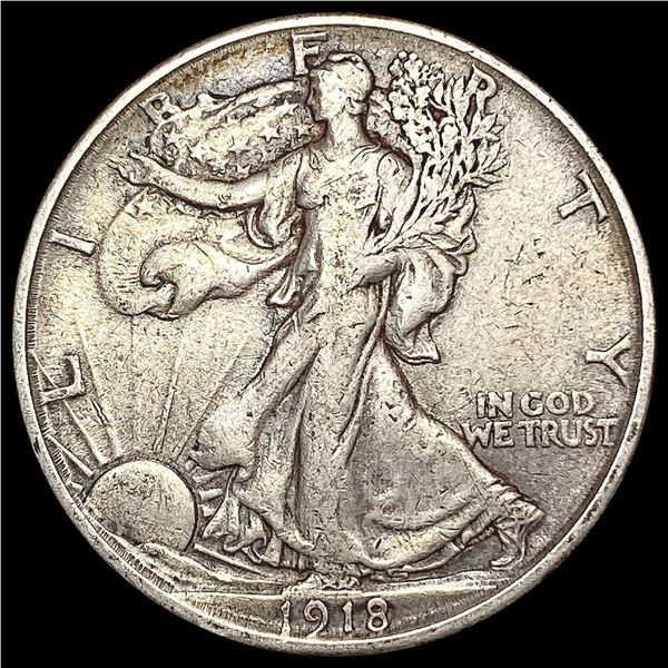 1918-S Walking Liberty Half Dollar NEARLY UNCIRCULATED