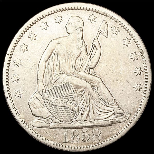 1858-S Seated Liberty Half Dollar CLOSELY UNCIRCULATED