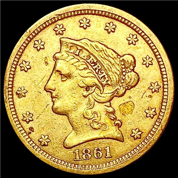 1861 $2.50 Gold Quarter Eagle CLOSELY UNCIRCULATED