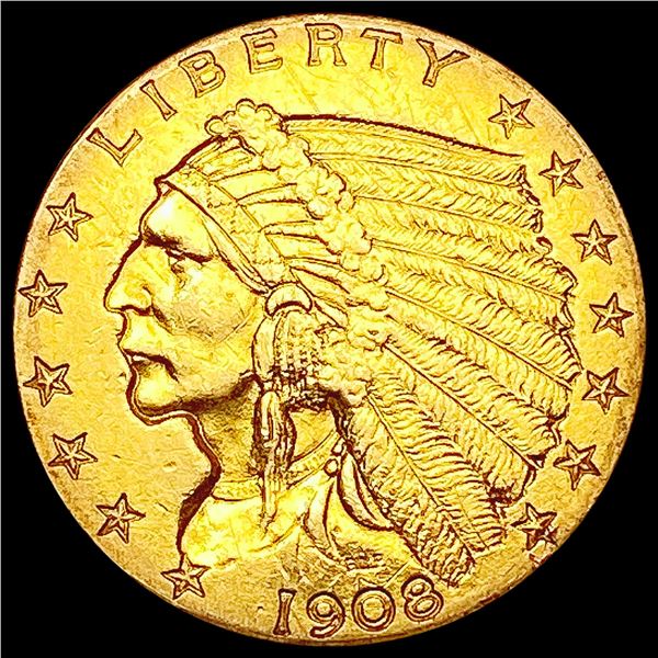 1908 $2.50 Gold Quarter Eagle CLOSELY UNCIRCULATED