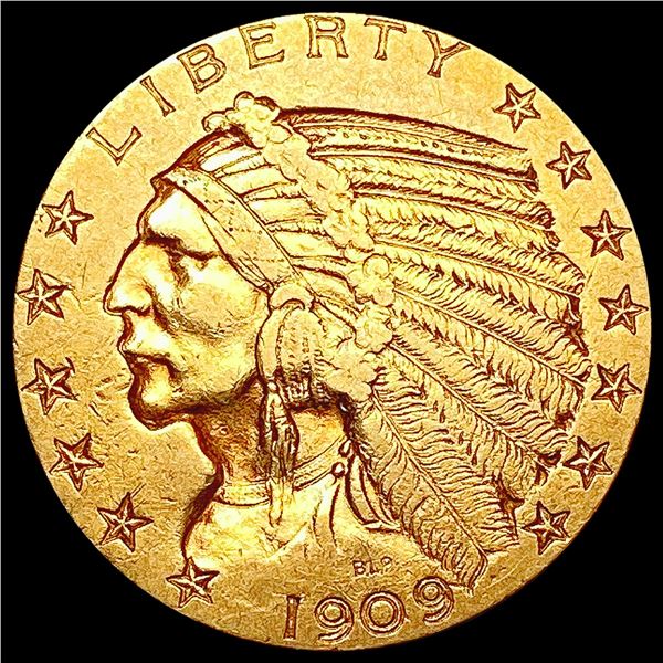 1909-D $5 Gold Half Eagle CLOSELY UNCIRCULATED