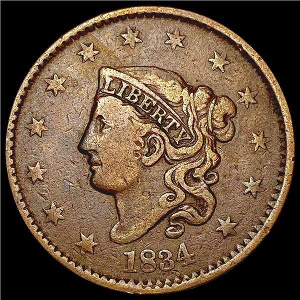 1834 Coronet Head Large Cent LIGHTLY CIRCULATED