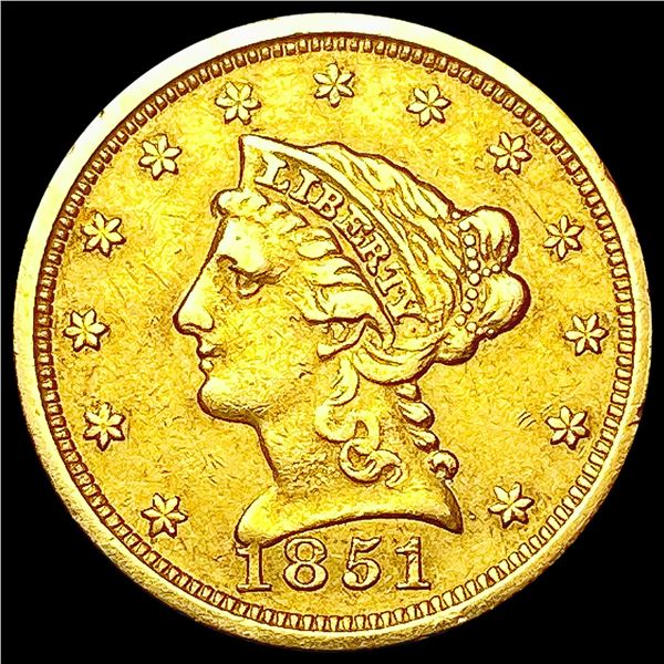 1851 $2.50 Gold Quarter Eagle CLOSELY UNCIRCULATED