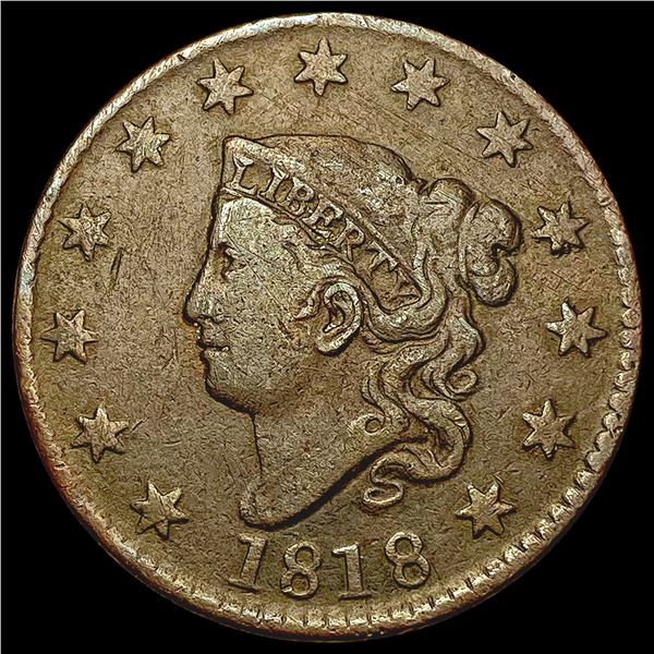 1818 Coronet Head Large Cent NICELY CIRCULATED