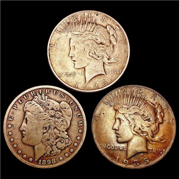 1898-S, 1926-S, 1934 US Silver Dollar Collcetion [3 Coins] HIGH GRADE