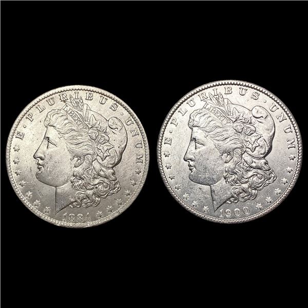 1884-O, 1900 Morgan Silver Dollar Set [2 Coins] UNCIRCULATED