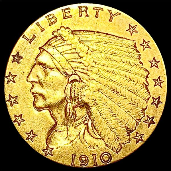 1910 $2.50 Gold Quarter Eagle CLOSELY UNCIRCULATED