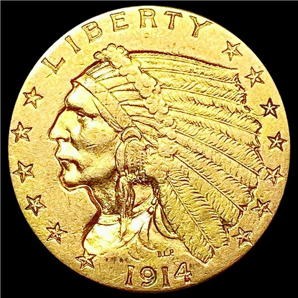 1914 $2.50 Gold Quarter Eagle CLOSELY UNCIRCULATED