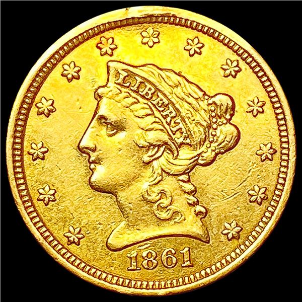 1861 $2.50 Gold Quarter Eagle CLOSELY UNCIRCULATED