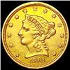 Image 1 : 1861 $2.50 Gold Quarter Eagle CLOSELY UNCIRCULATED