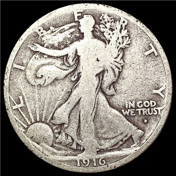1916-D Walking Liberty Half Dollar NICELY CIRCULATED