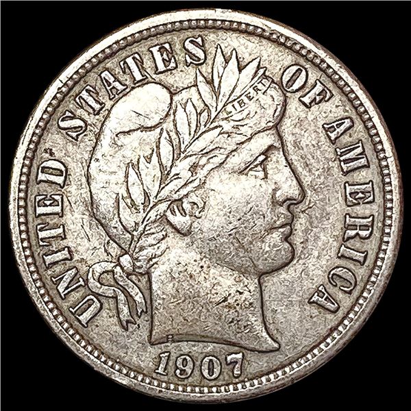 1907 Barber Dime CLOSELY UNCIRCULATED