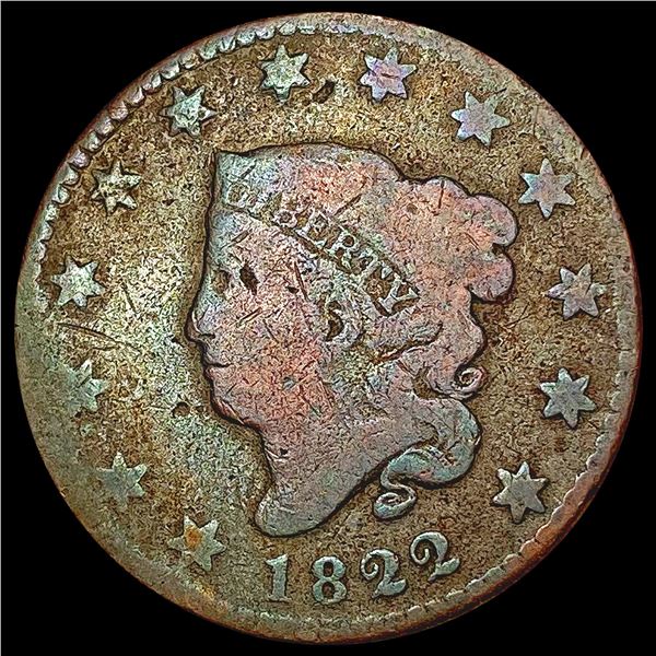 1822 Coronet Head Large Cent NICELY CIRCULATED