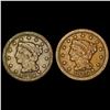 Image 1 : 1847, 1849 US Large Cent Collection [2 Coins] HIGH GRADE