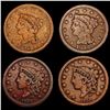 Image 1 : 1838-1842 US Large Cent Collection [4 Coins] LIGHTLY CIRCULATED