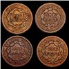 Image 2 : 1838-1842 US Large Cent Collection [4 Coins] LIGHTLY CIRCULATED