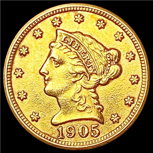 1905 $2.50 Gold Quarter Eagle CLOSELY UNCIRCULATED