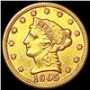 Image 1 : 1905 $2.50 Gold Quarter Eagle CLOSELY UNCIRCULATED