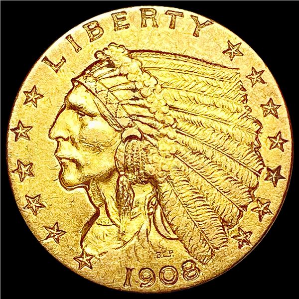 1908 $2.50 Gold Quarter Eagle CLOSELY UNCIRCULATED