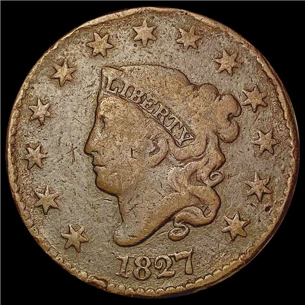 1827 Coronet Head Large Cent LIGHTLY CIRCULATED
