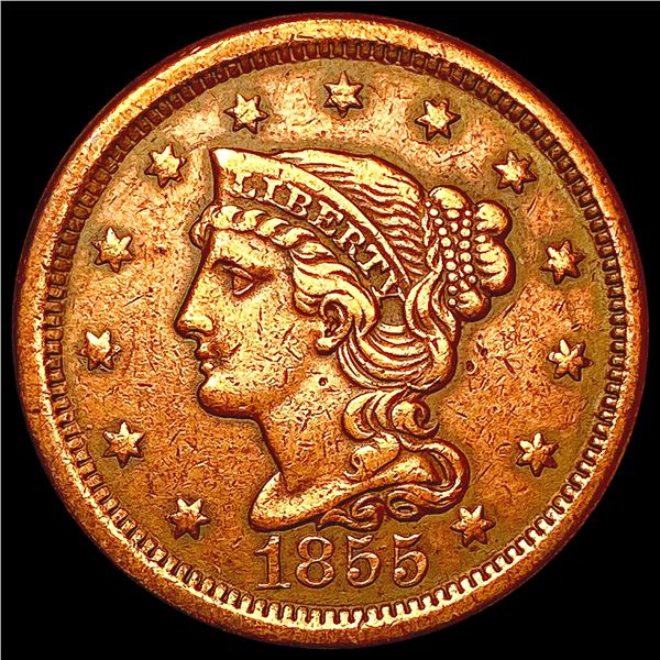 1855 Braided Hair Large Cent CLOSELY UNCIRCULATED