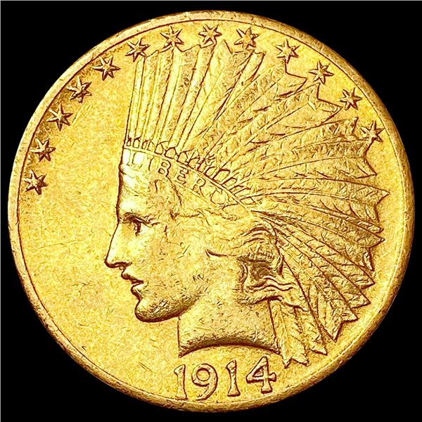 1914-S $10 Gold Eagle CLOSELY UNCIRCULATED