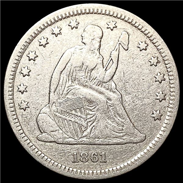 1861 Seated Liberty Quarter LIGHTLY CIRCULATED