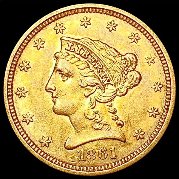 1861 $2.50 Gold Quarter Eagle CLOSELY UNCIRCULATED