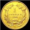Image 2 : 1862 Rare Gold Dollar UNCIRCULATED
