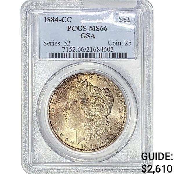 1884-CC Morgan Silver Dollar PCGS MS66 GSA