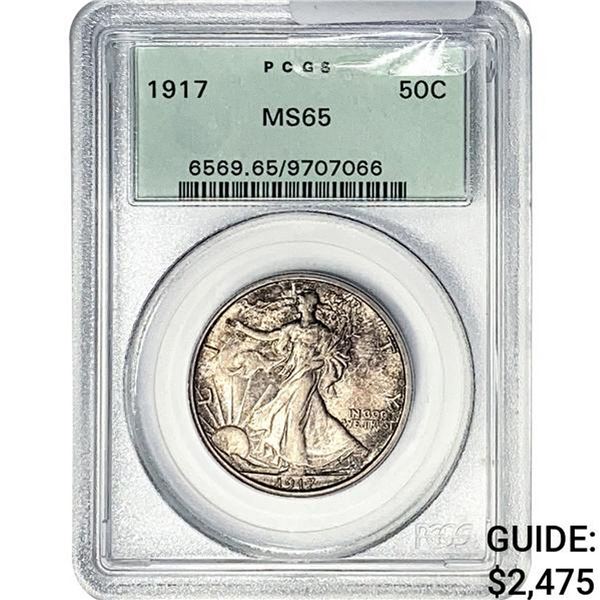 1917 Walking Liberty Half Dollar PCGS MS65