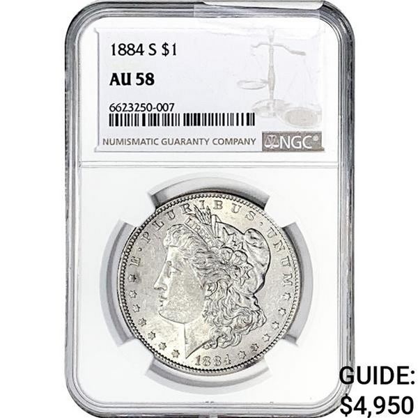 1884-S Morgan Silver Dollar NGC AU58