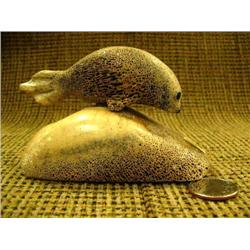 4" Old whale bone seal by Robert Rafael (2)