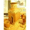 Image 6 : Birch Bark Decanter with 6 Glasses and Tray, Russian, excellent condition (2)