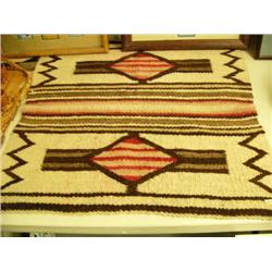 Navajo Rug, Circa 1920 28 inches by 30 inches, brown, tan and grey(2)