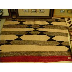 Navajo Rug, Circa 1920, 28 inches long, 30 inches wide, red, brown, and black, (2)