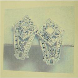 Diamond earrings, 14K white gold, diamonds full cut, approx. .25 carats, I1, H, Estimated replacemen