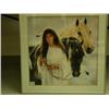 Image 1 : Framed and matted Maija, signed, image size 21.5"x21.5" - Woman with horses (110)