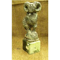 8" soapstone dall sheep mounted on 3" jade base by Steve Byzarov (25)