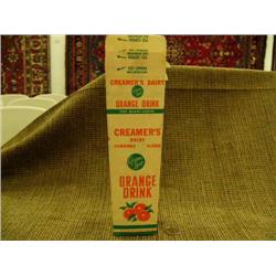 Lot of 2 Creamer's dairy orange juice containers (52)