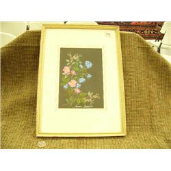 Original Jeanie Laurence water color of flowers, image size 8"x6" - done in 1950 -shown in Windsor h