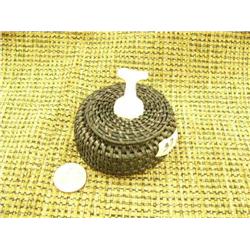 Baleen basket 3" with whales tail finial by Jerry Hawley -stock #602F(2)