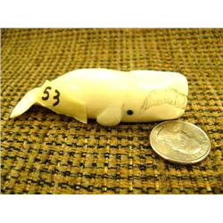 3" white ivory bow head whale by Vaughn Wdnys with inset baleen eyes (2)